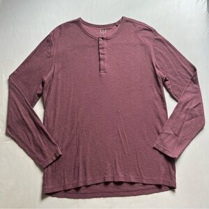 E.T.A‎ men’s burgundy maroon red slub knit polo long sleeve tshirt